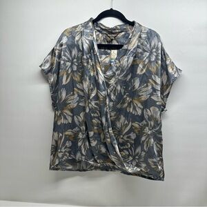 Tommy Bahama dusk blooming Floral twist Top - Gray and Gold size xl/16 nwt